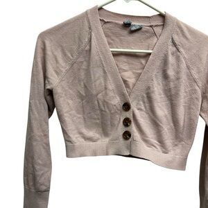 Sky & Sparrow Pale Pink Cropped Cardigan